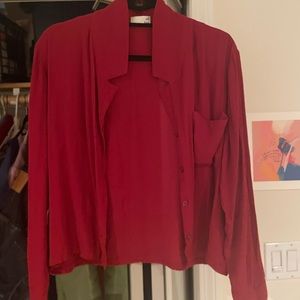 Aritzia red blouse